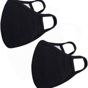 Black soft cotton reusable face masks.